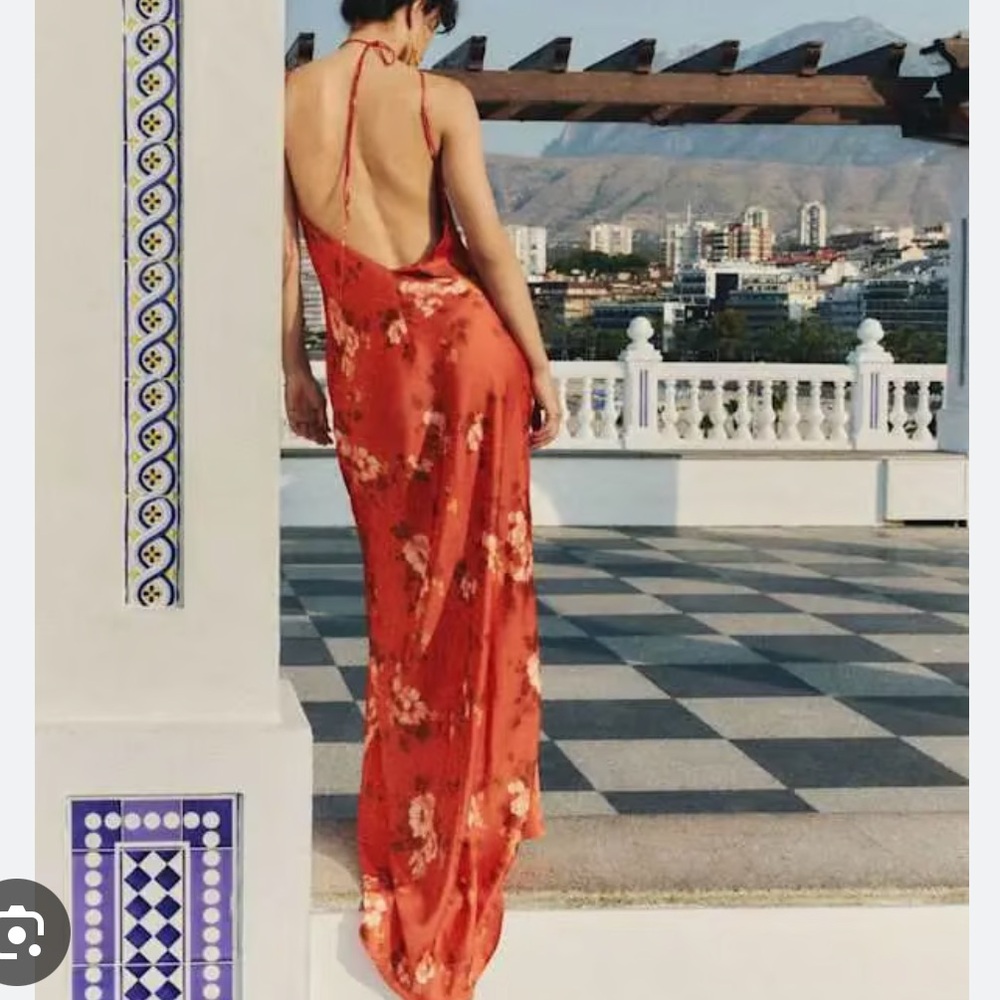 NEW NWT Reformation Zinna Coral Dress - Picture 3 of 6
